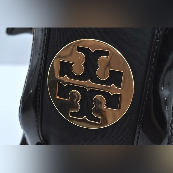 Tory Burch Patent Leather Trimmed Nylon Tote Bag - Picture 9 of 13